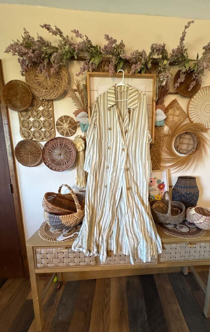 Free People Sweet Melody Stripe Trench Coat Size S